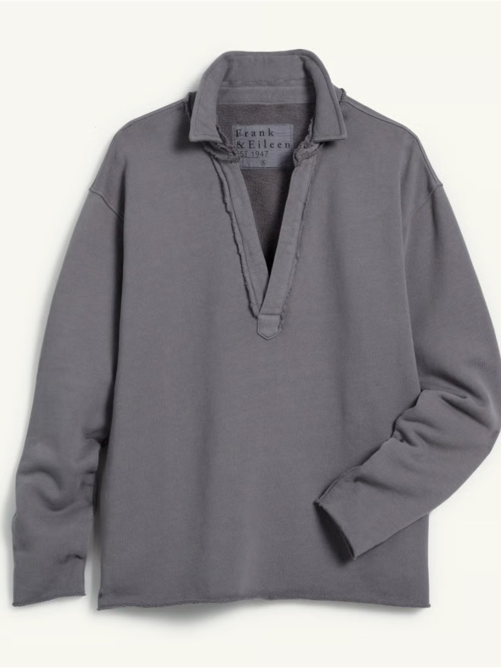 🩶 Frank & Eileen Patrick Popover Henley Gray Long Sleeve Top Size Medium